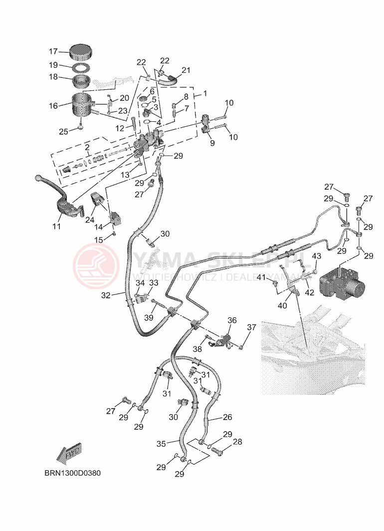 Schemat "Pompa hamulcowa przednia" do Yamaha TRACER 9