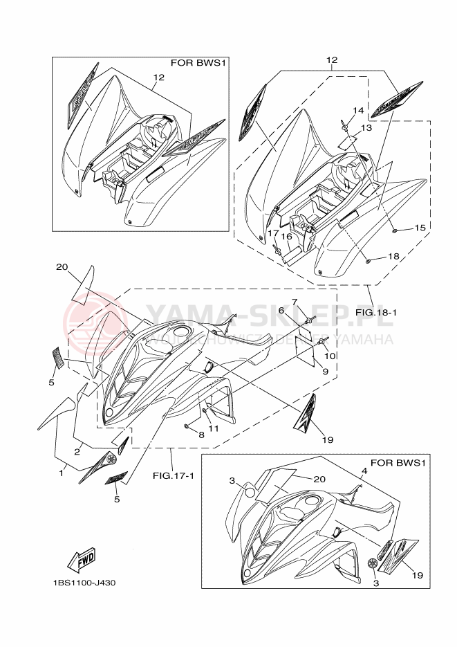 Schemat "naklejki" do Yamaha YFM350R