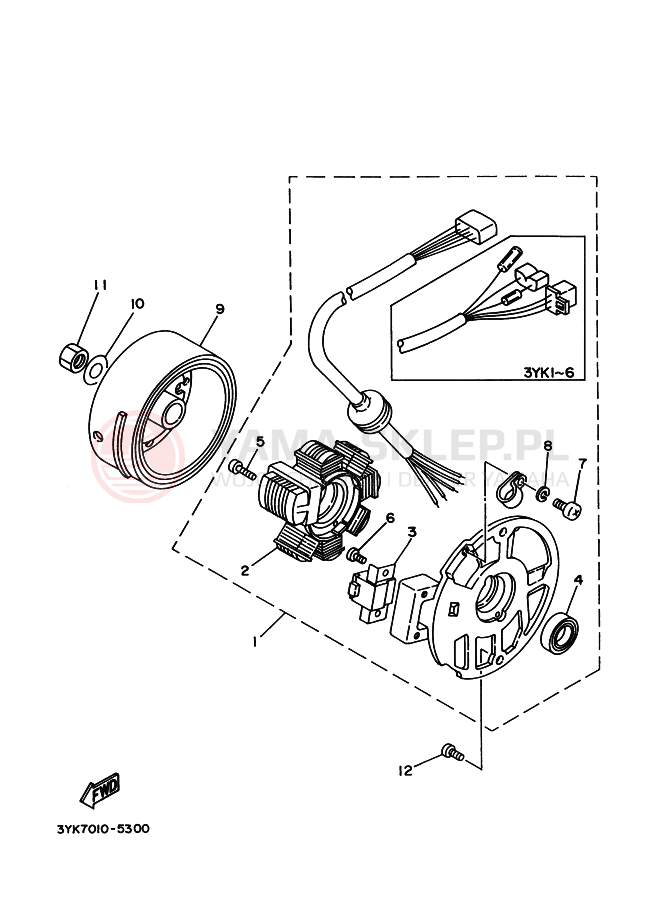 Schemat "prądnica" do Yamaha YG50Z JOG Z