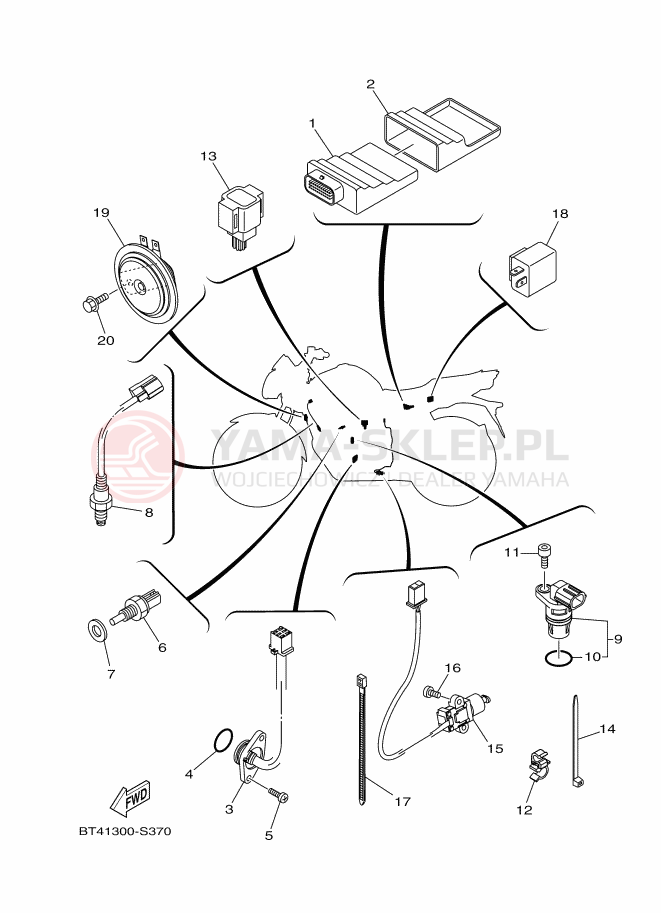 Schemat "układ elektryczny" do Yamaha YS125