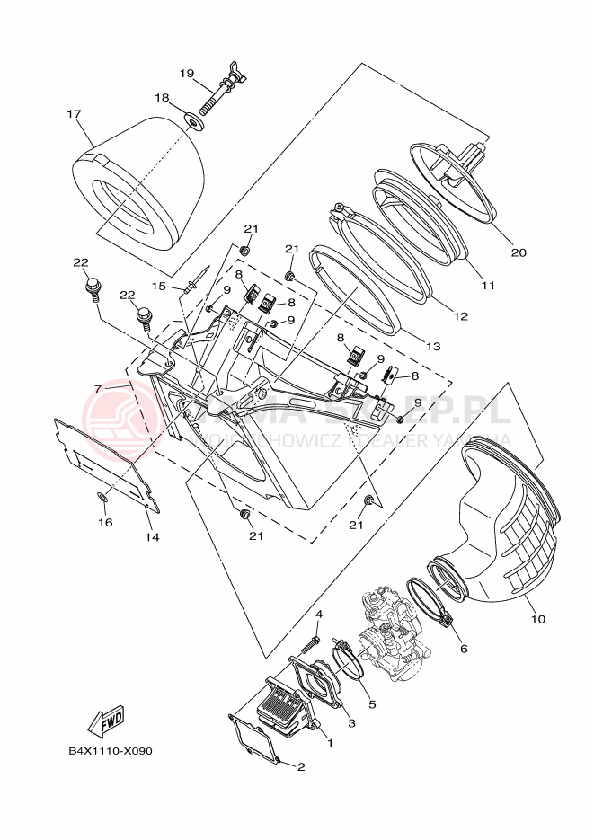 Schemat "Wtrysk paliwa" do Yamaha YZ125