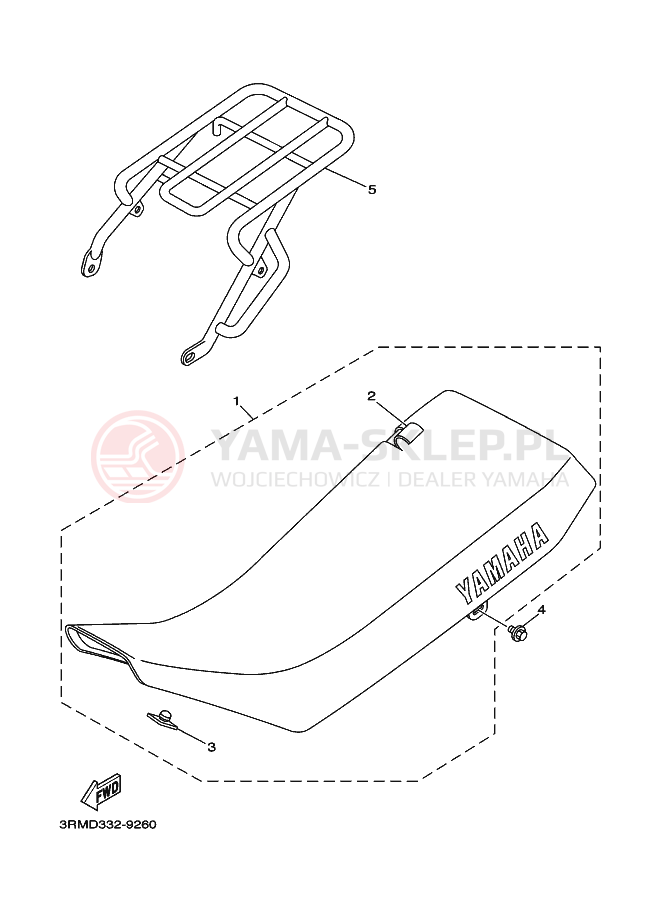 Schemat "siedzenie" do Yamaha DT125R