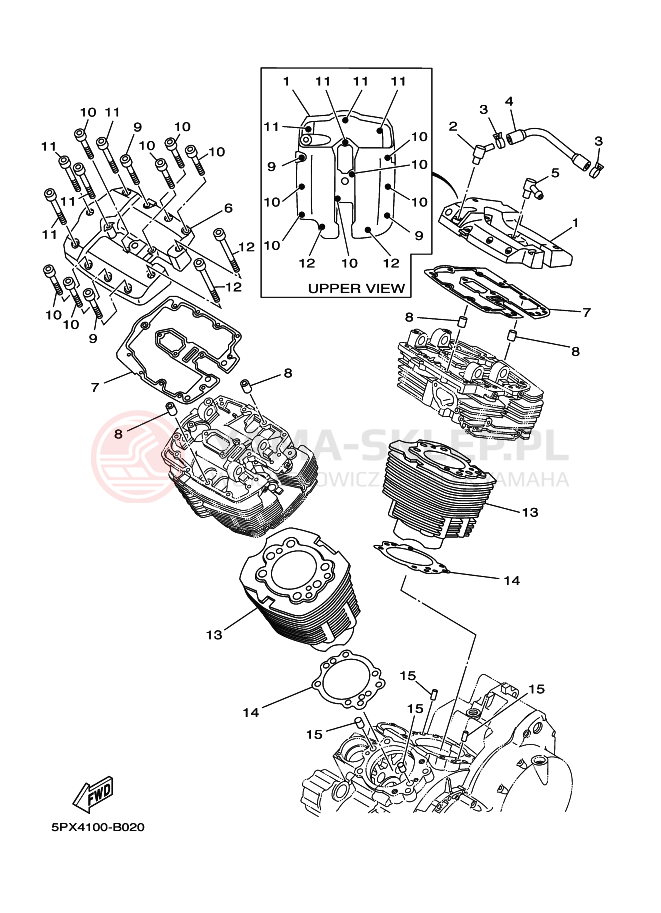 Schemat "cylinder" do Yamaha XV1700PC XV17PCS ROADSTAR WARRIOR
