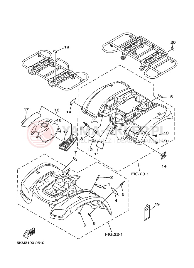 Schemat "naklejki" do Yamaha GRIZZLY