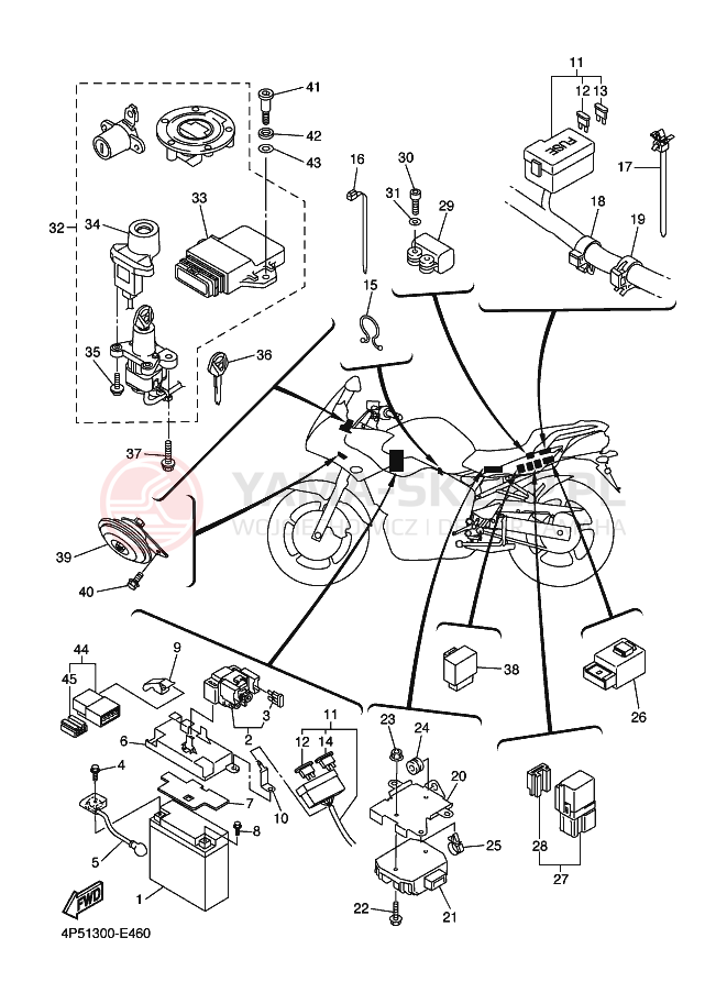 Schemat "układ elektryczny" do Yamaha FZ6-SA FAZER