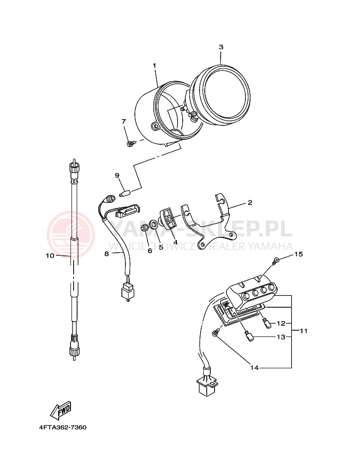 Schemat "licznik" do Yamaha XV535S VIRAGO