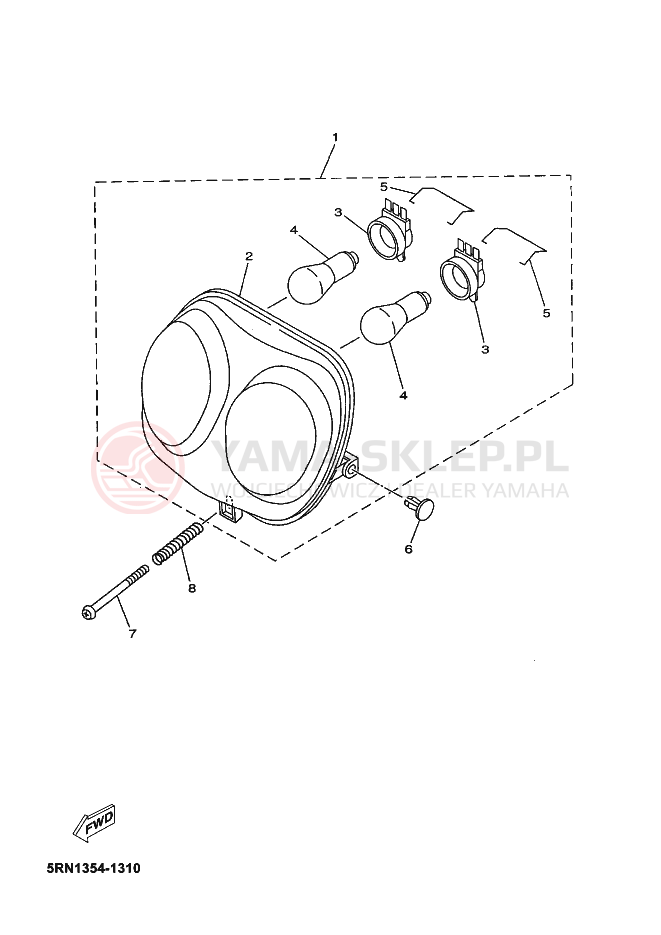 Schemat "Lampa przód" do Yamaha NEOS