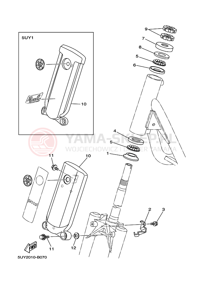 Schemat "Półki zawieszenia" do Yamaha PASSOL
