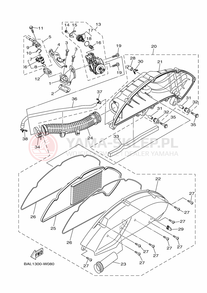 Schemat "Wtrysk paliwa" do Yamaha NMAX 125