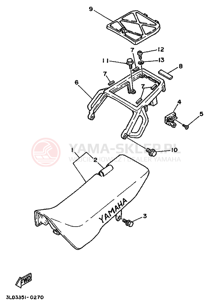 Schemat "Siedzenie - stelaż" do Yamaha XTZ750 SUPERTENERE