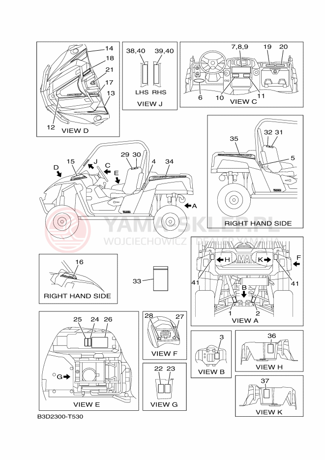 Schemat "naklejki" do Yamaha WOLVERINE R