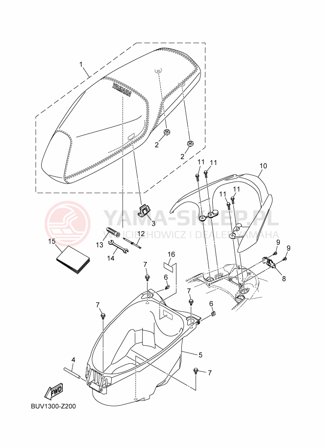 Schemat "siedzenie" do Yamaha RAYZR