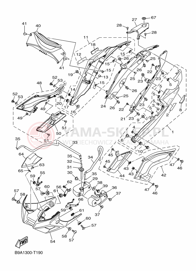 Schemat "Pokrywa boczna" do Yamaha MT-03