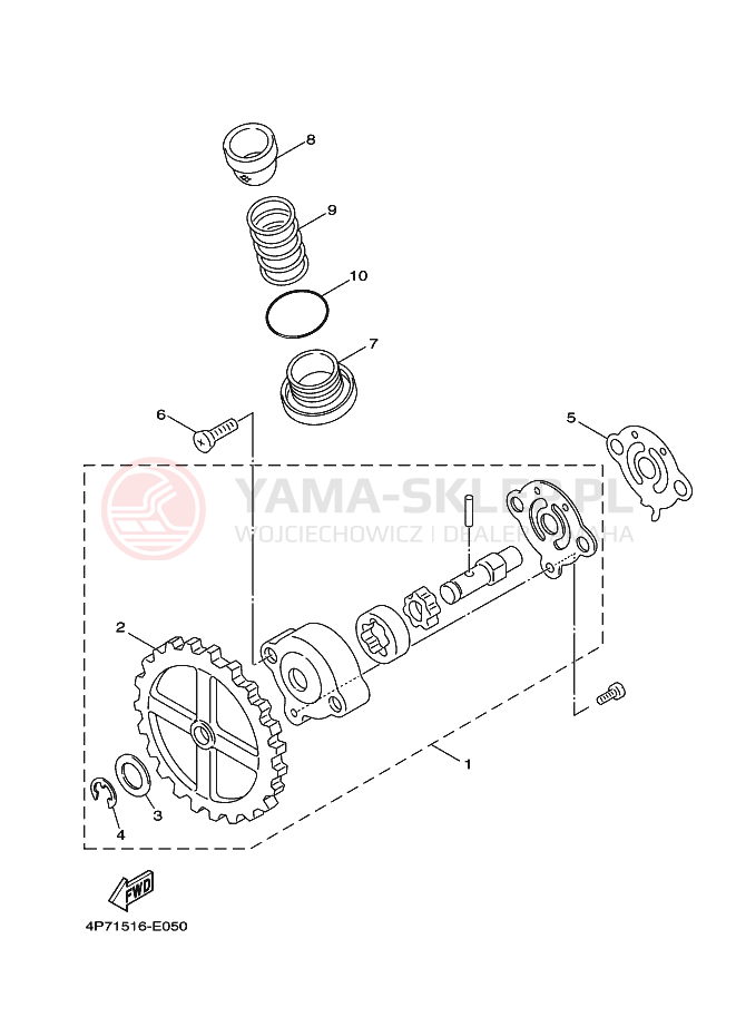 Schemat "Pompa olejowa" do Yamaha XC125E