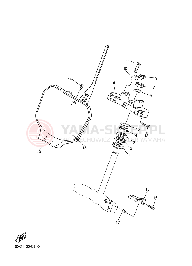 Schemat "Półki zawieszenia" do Yamaha YZ250F