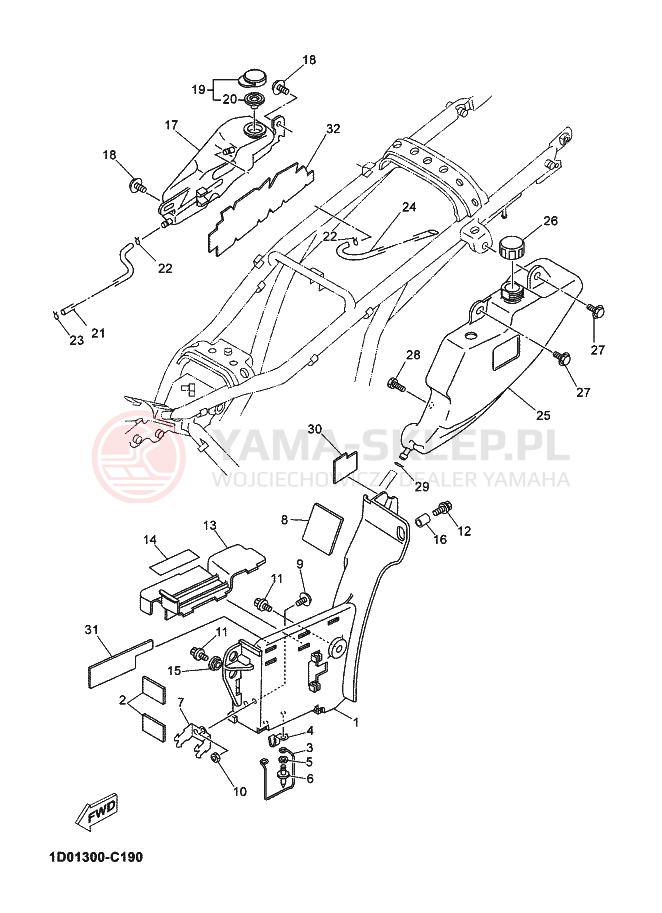 Schemat "ZBIORNIK OLEJU" do Yamaha DT125RE DT125R