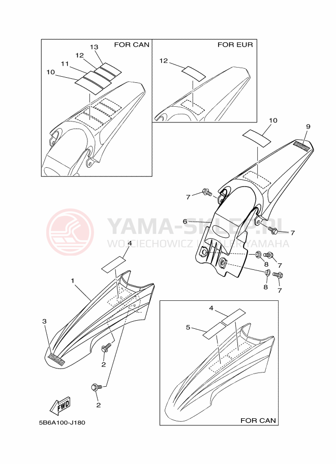 Schemat "błotnik" do Yamaha TT-R110E