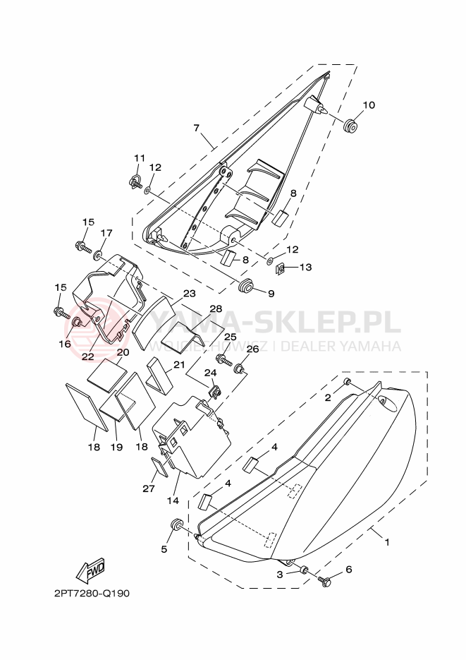 Schemat "Pokrywa boczna" do Yamaha TT-R125LWE