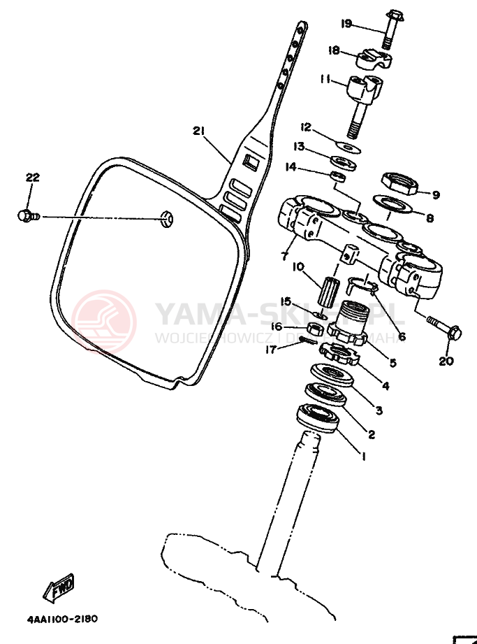 Schemat "Półki zawieszenia" do Yamaha WR500Z