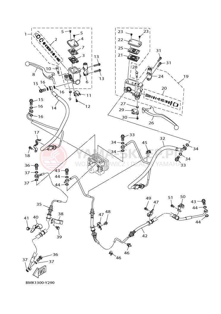 Schemat "Pompa hamulcowa przednia" do Yamaha XMAX 300 POLICE