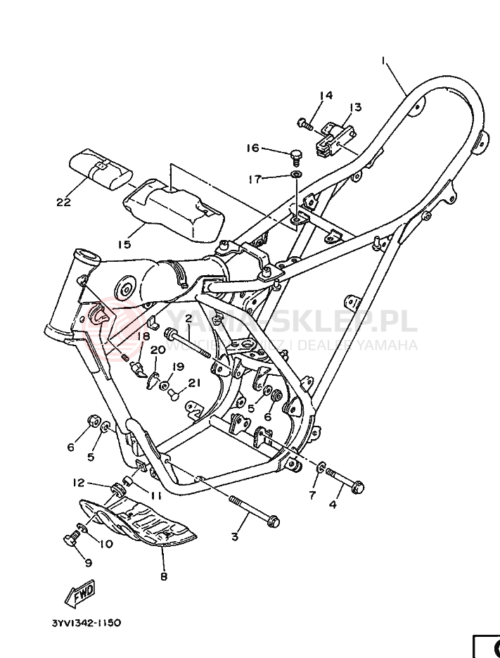 Schemat "rama" do Yamaha DT125MX