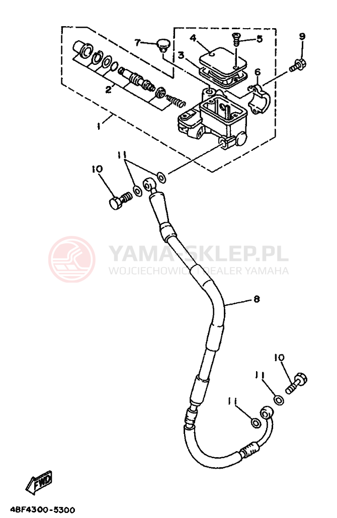 Schemat "Pompa hamulcowa przednia" do Yamaha WR200R