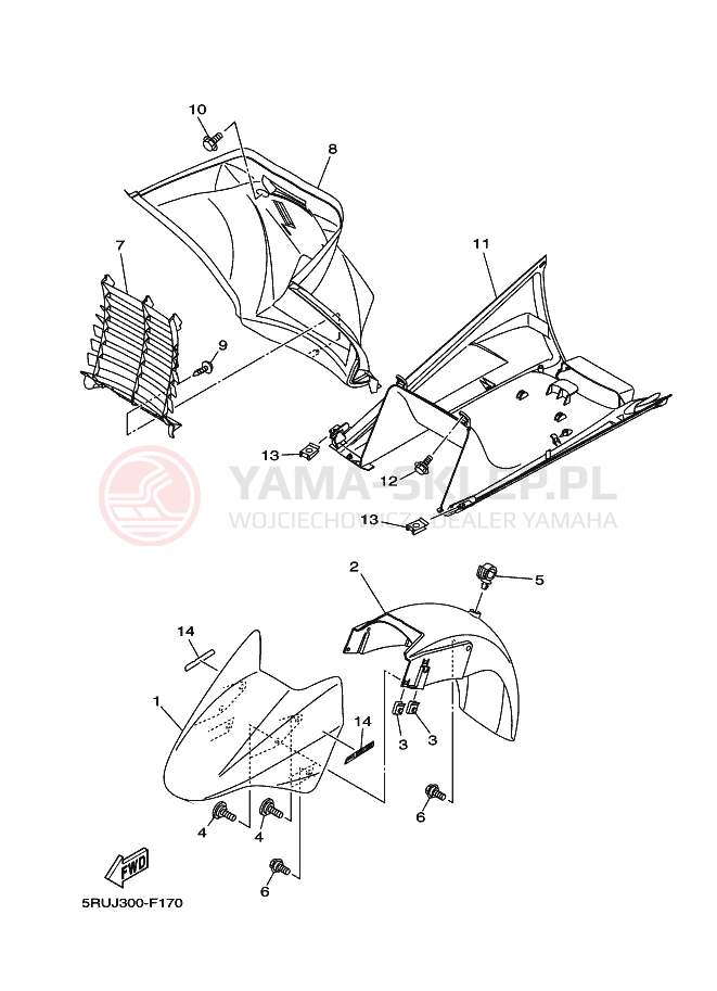 Schemat "błotnik" do Yamaha YP400ABS