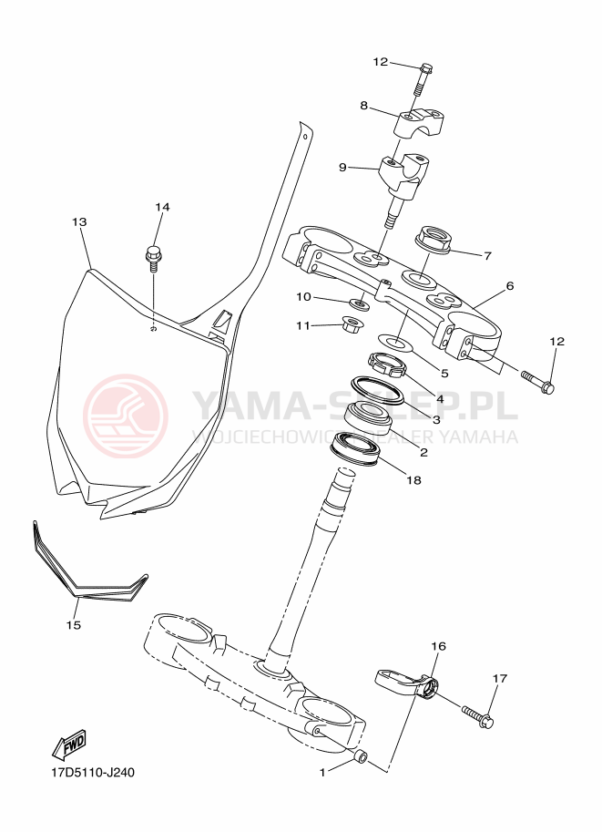 Schemat "Półki zawieszenia" do Yamaha YZ250F