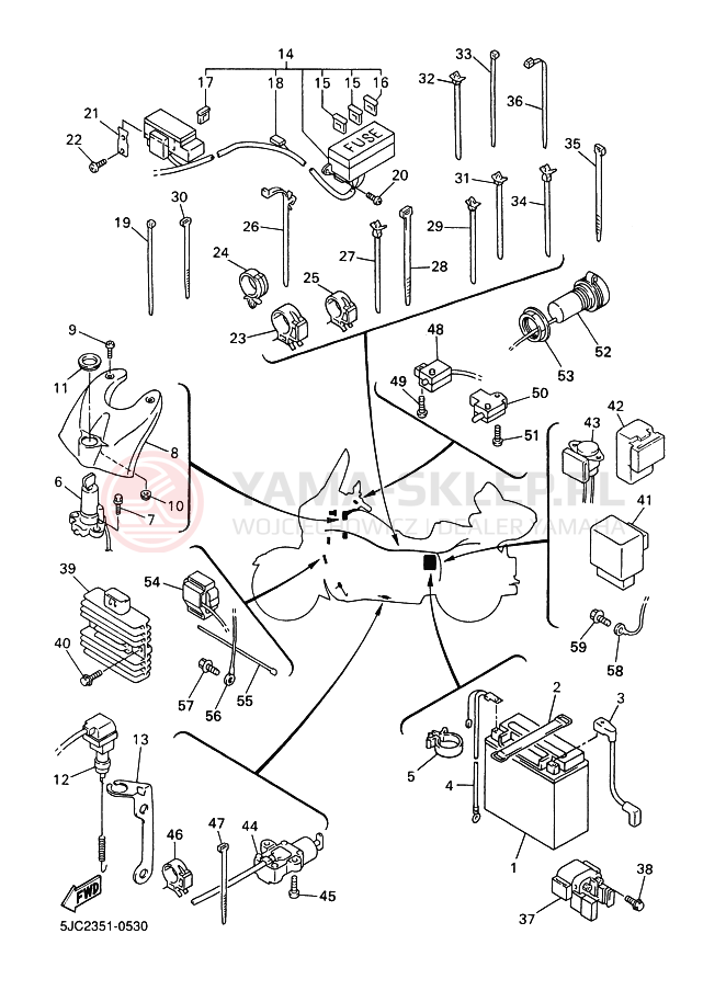 Schemat "układ elektryczny" do Yamaha XVZ13TF ROYALSTAR VENTURE