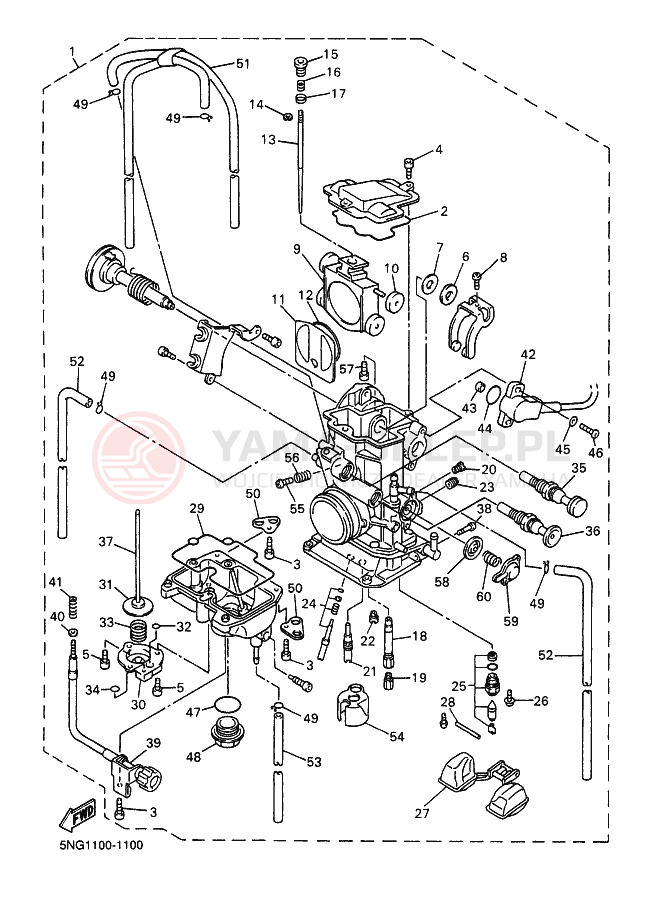 Schemat "Gaźnik" do Yamaha WR400F
