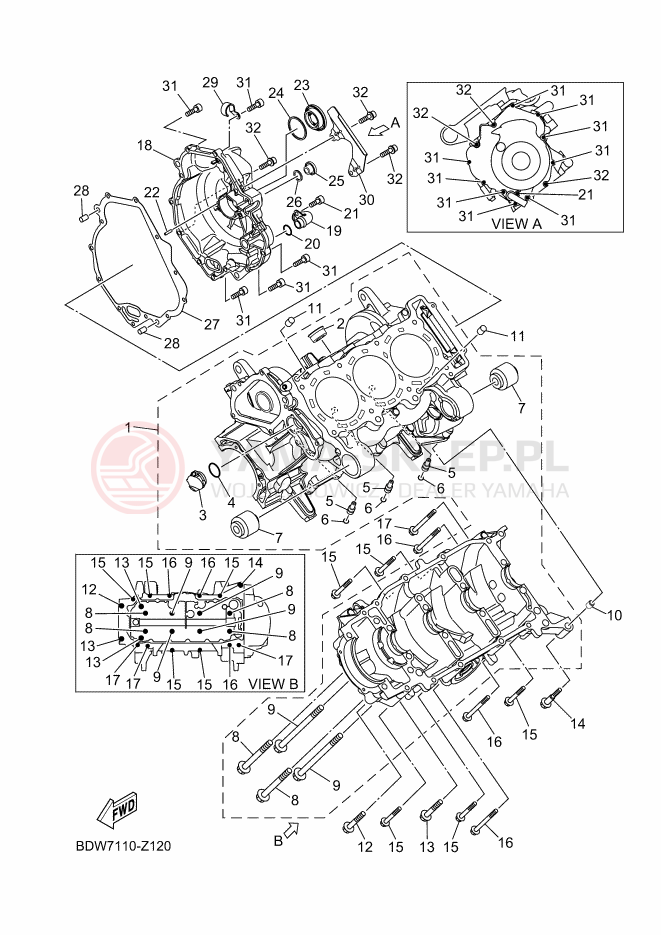 Schemat "Obudowa silnika" do Yamaha YXZ1000R SS