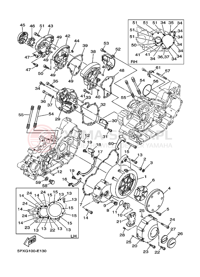 Schemat "Pokrywa silnika" do Yamaha ROADSTAR WARRIOR