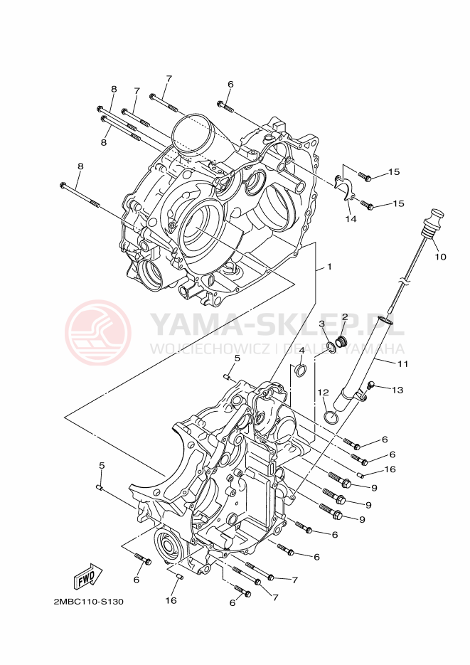Schemat "Obudowa silnika" do Yamaha WOLVERINE R