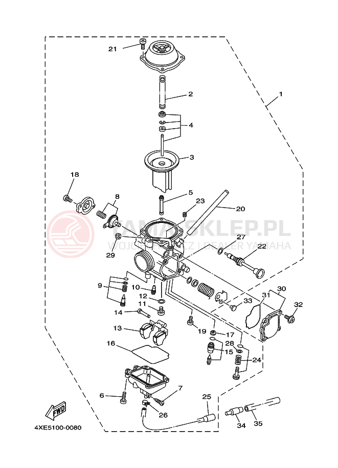 Schemat "Gaźnik" do Yamaha BEAR TRACKER