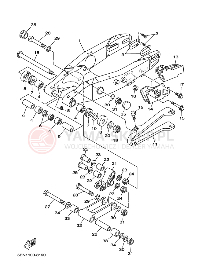 Schemat "wahacz" do Yamaha WR250Z