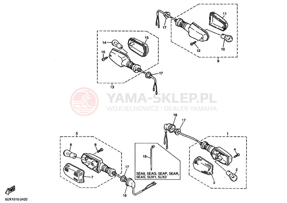 Schemat "kierunkowskazy" do Yamaha XJR1300