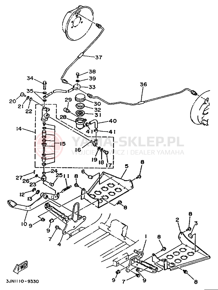 Schemat "Stopka postojowa i podnóżki" do Yamaha PRO HAULER