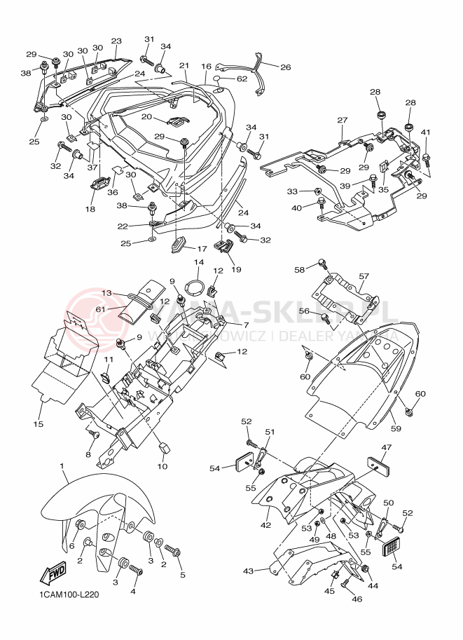Schemat "błotnik" do Yamaha FZ1-S