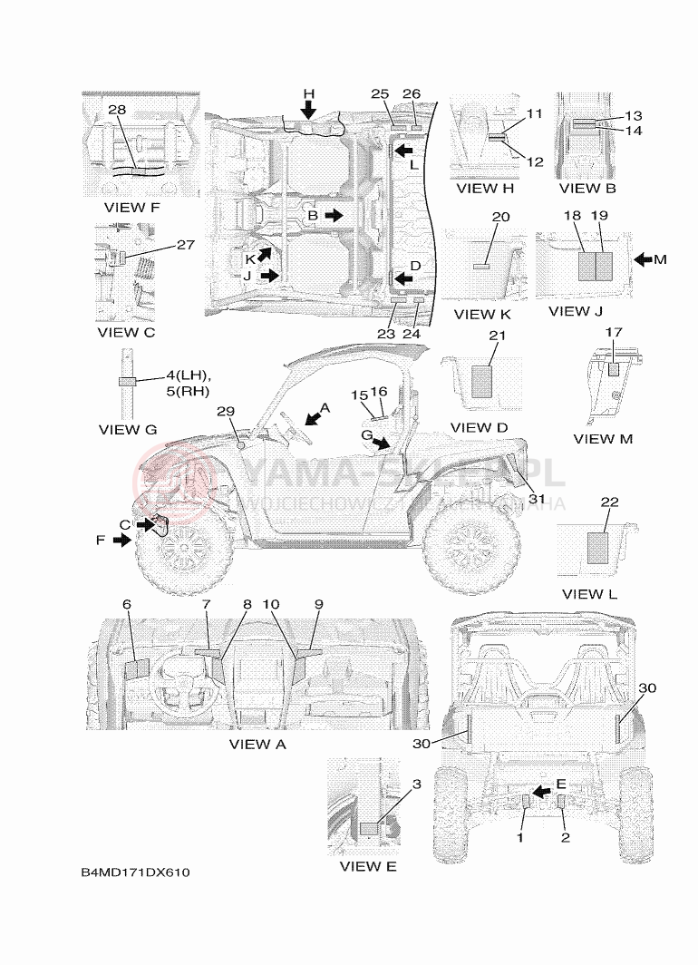 Schemat "naklejki" do Yamaha WOLVERINE RMAX2 EPS SE