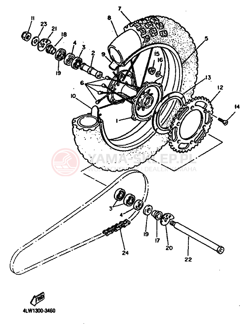Schemat "Koło tył" do Yamaha TT600S