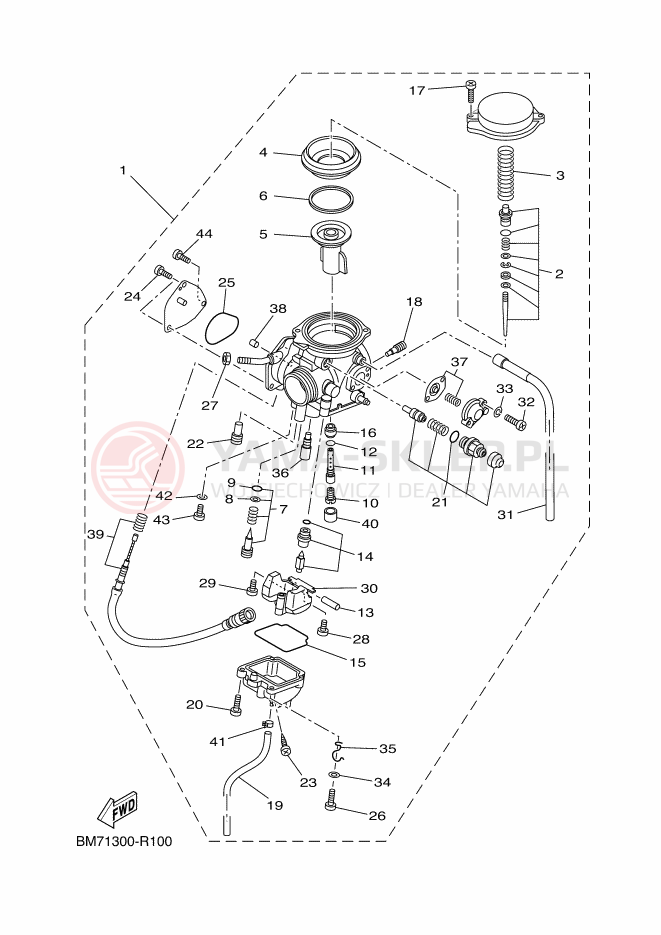 Schemat "Gaźnik" do Yamaha GRIZZLY 450 EPS