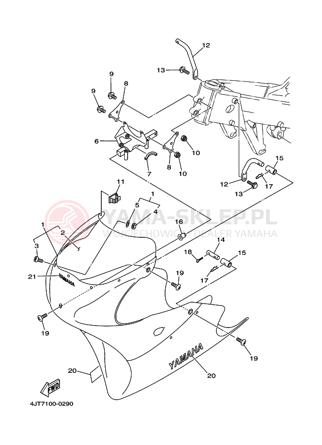 Schemat "Obudowa silnika" do Yamaha TZ125