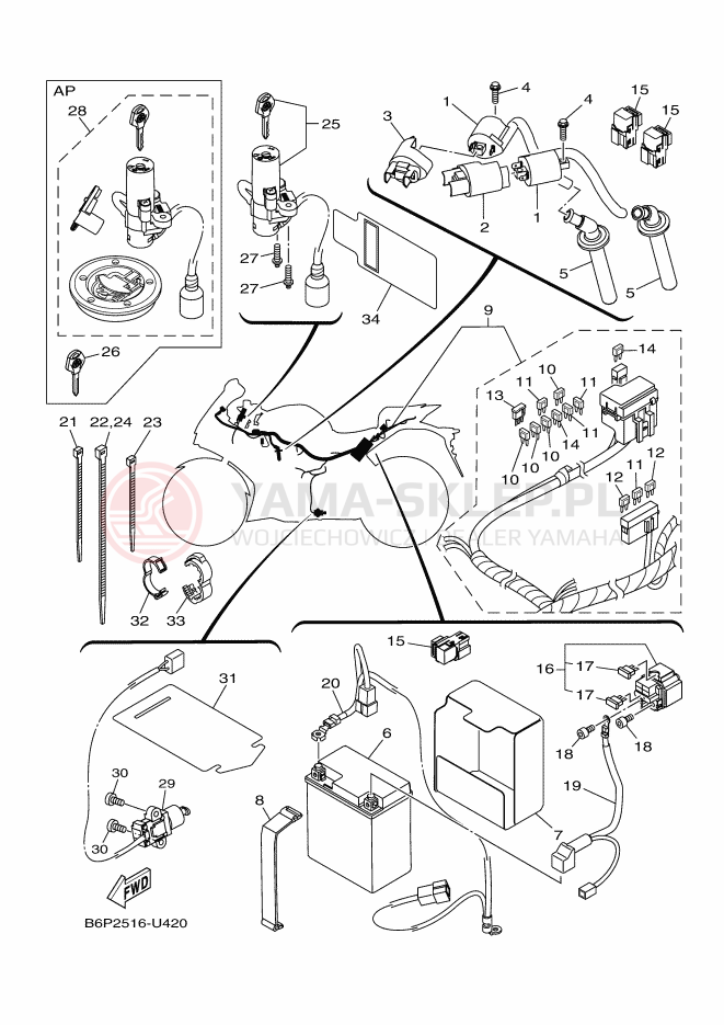 Schemat "układ elektryczny" do Yamaha YZF-R3