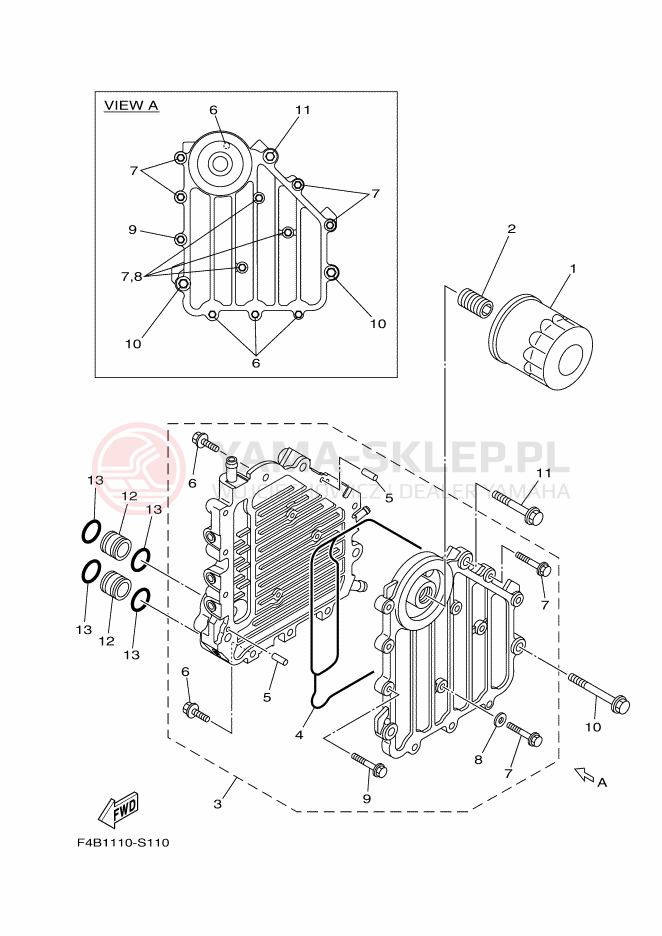 Schemat "Chłodnica oleju" do Yamaha FX1800C