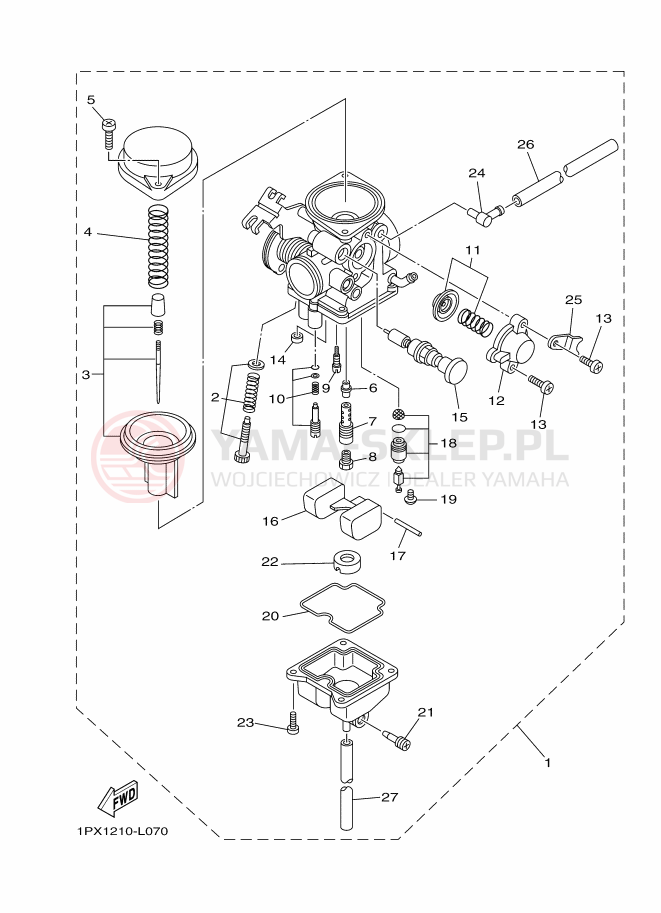 Schemat "Gaźnik" do Yamaha YB125