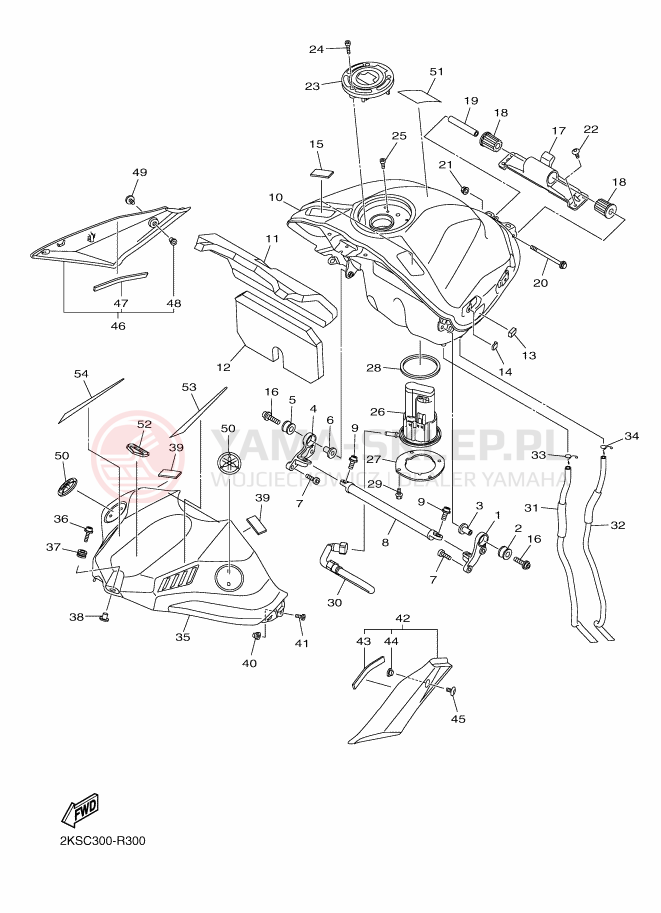 Schemat "zbiornik paliwa" do Yamaha YZF-R1M