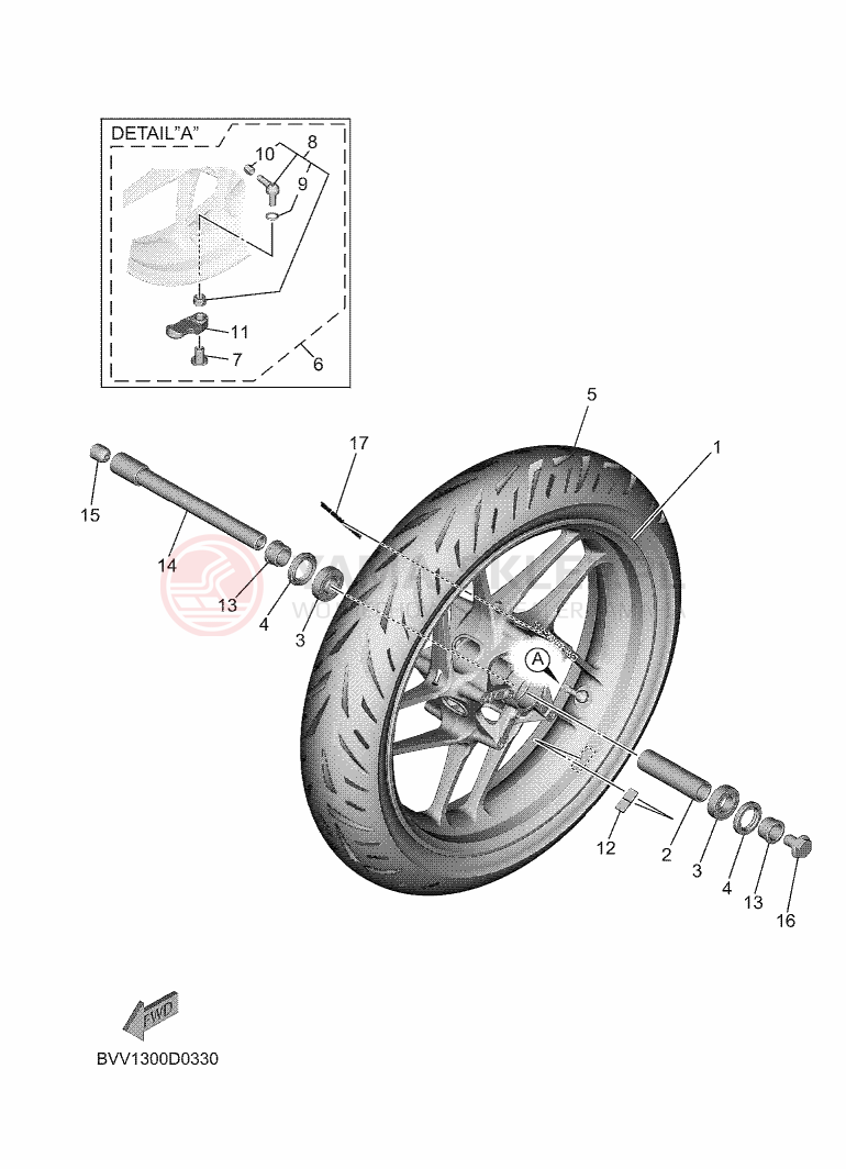Schemat "Koło przód" do Yamaha TRACER 9 GT+ Y-AMT