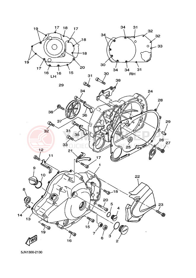 Schemat "Pokrywa silnika" do Yamaha BT1100