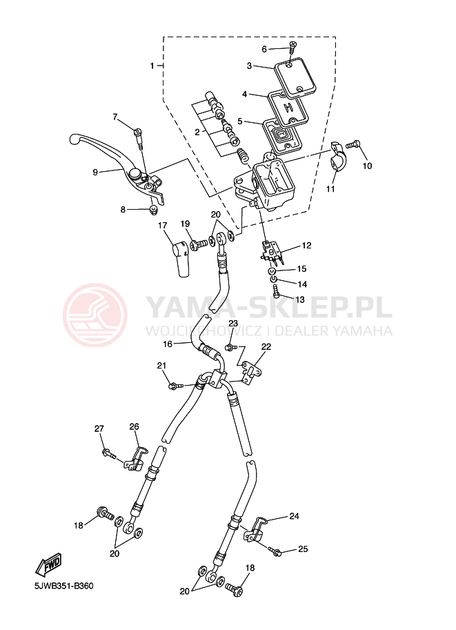 Schemat "Pompa hamulcowa przednia" do Yamaha FJR1300