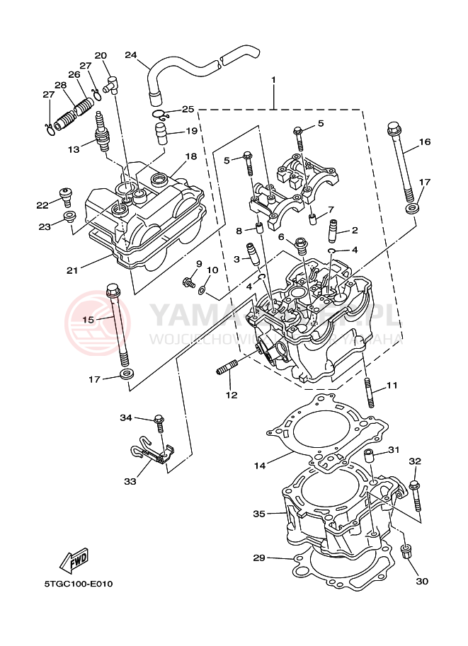 Schemat "cylinder" do Yamaha YFZ450